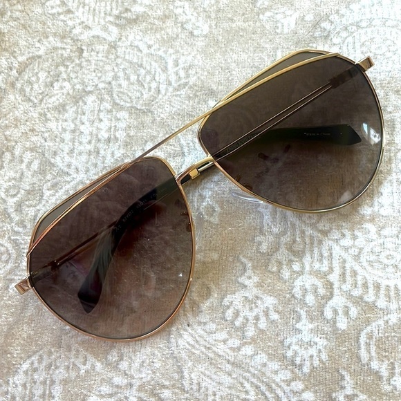 NWOT Zadig & Voltaire Full Rim Gold Tone Metal Aviator Sunglasses Gradient Lens main image 9